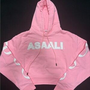 ASAAli Pink Cropped Logo Hoodie